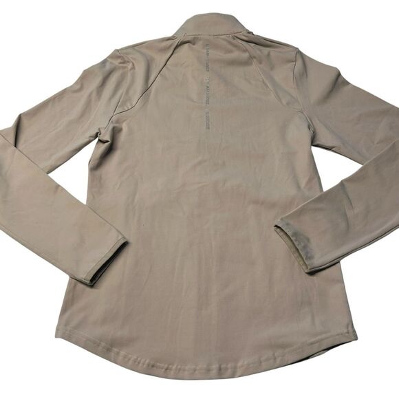 Alphalete Women’s M Full Zip Pro Elite Performance Jacket‎ Beige Sand Fitted Gym - Picture 5 of 11